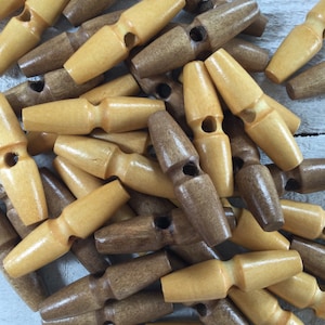Wooden Toggles Wooden Buttons 45mm, 1 3/4 Inches, Coat Buttons, Duffle Coat  Buttons, Natural Buttons Pack of 5 