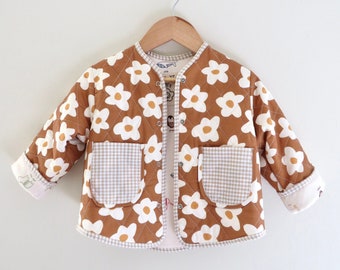 MADE TO ORDER, Quilted Kids Jacket, Handmade Children's Clothing, Cotton Jacket, Birthday Gift Ideas, Baby Announcement,Sustainable Clothing