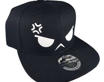 Angry Anime Chibi Stress Face Snapback Trucker Cap Hat