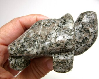 Spinel in Biotite Carved Crystal Turtle 85mm 208g