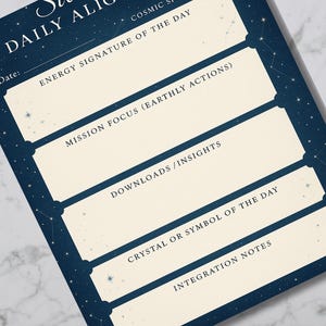 Starseed Daily Alignment Printable ~ Cosmic Energy Journal Page for ...