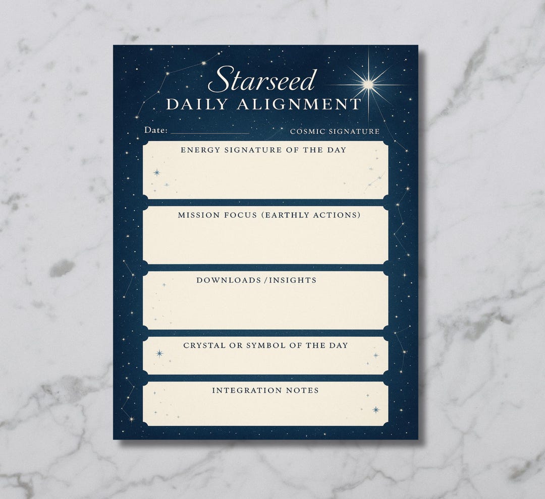 Starseed Daily Alignment Printable ~ Cosmic Energy Journal Page for ...