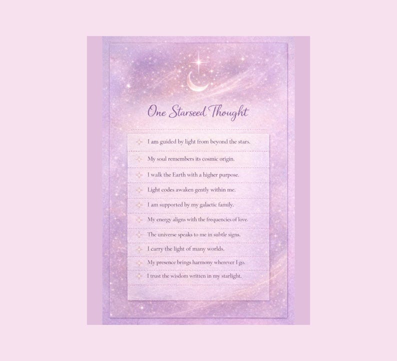 Starseed Affirmation Slips Printable – One Starseed Thought, Cosmic ...