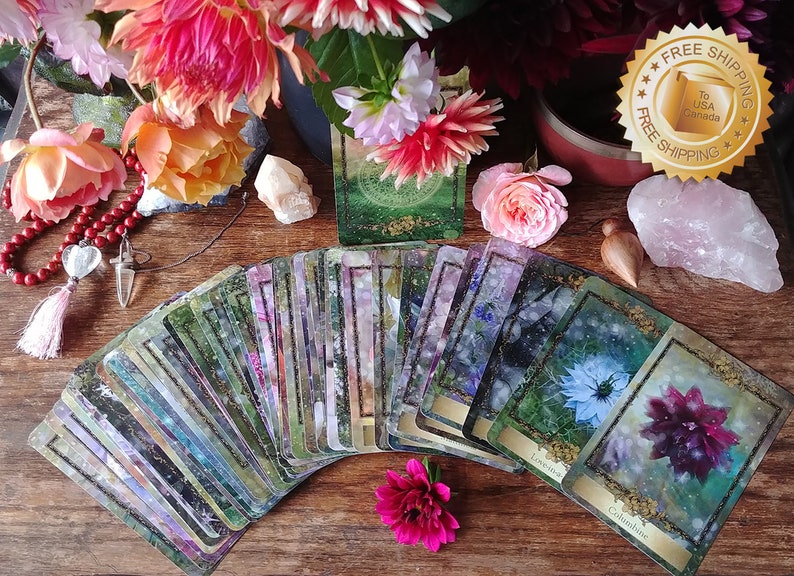 Botanical Flower Deck Alchemy Flower Oracle Messages from Etsy