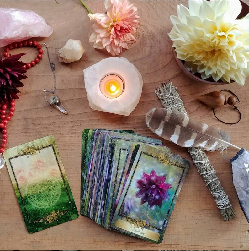 Botanical Flower Deck Alchemy Flower Oracle Messages from Etsy
