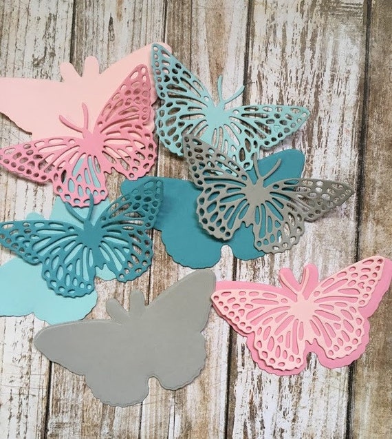 Butterfly Die Cuts Double Large butterflies Paper Etsy