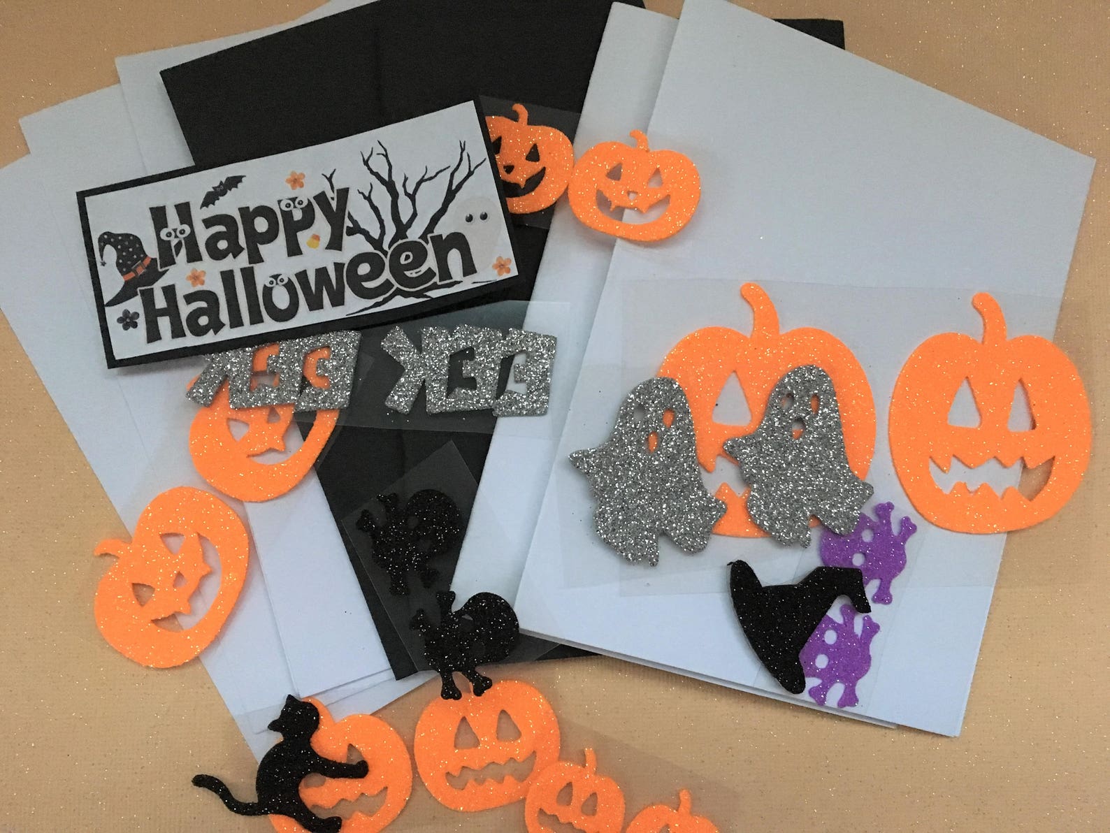 DIY Halloween cards making Kit Kids Children Halloween card Etsy