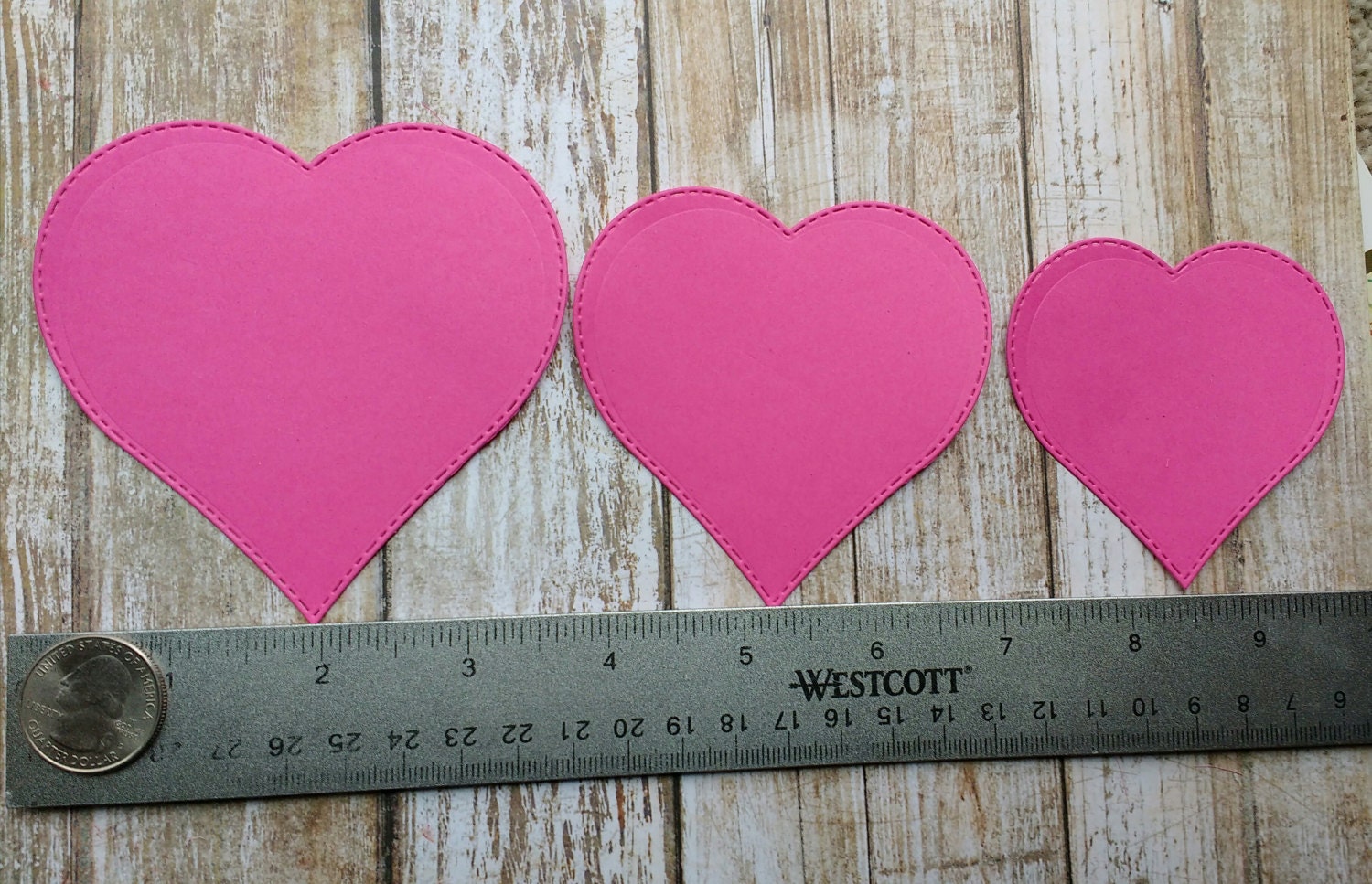 Heart Die Cut Shapes Large Embosed Paper Hearts Love Notes Etsy