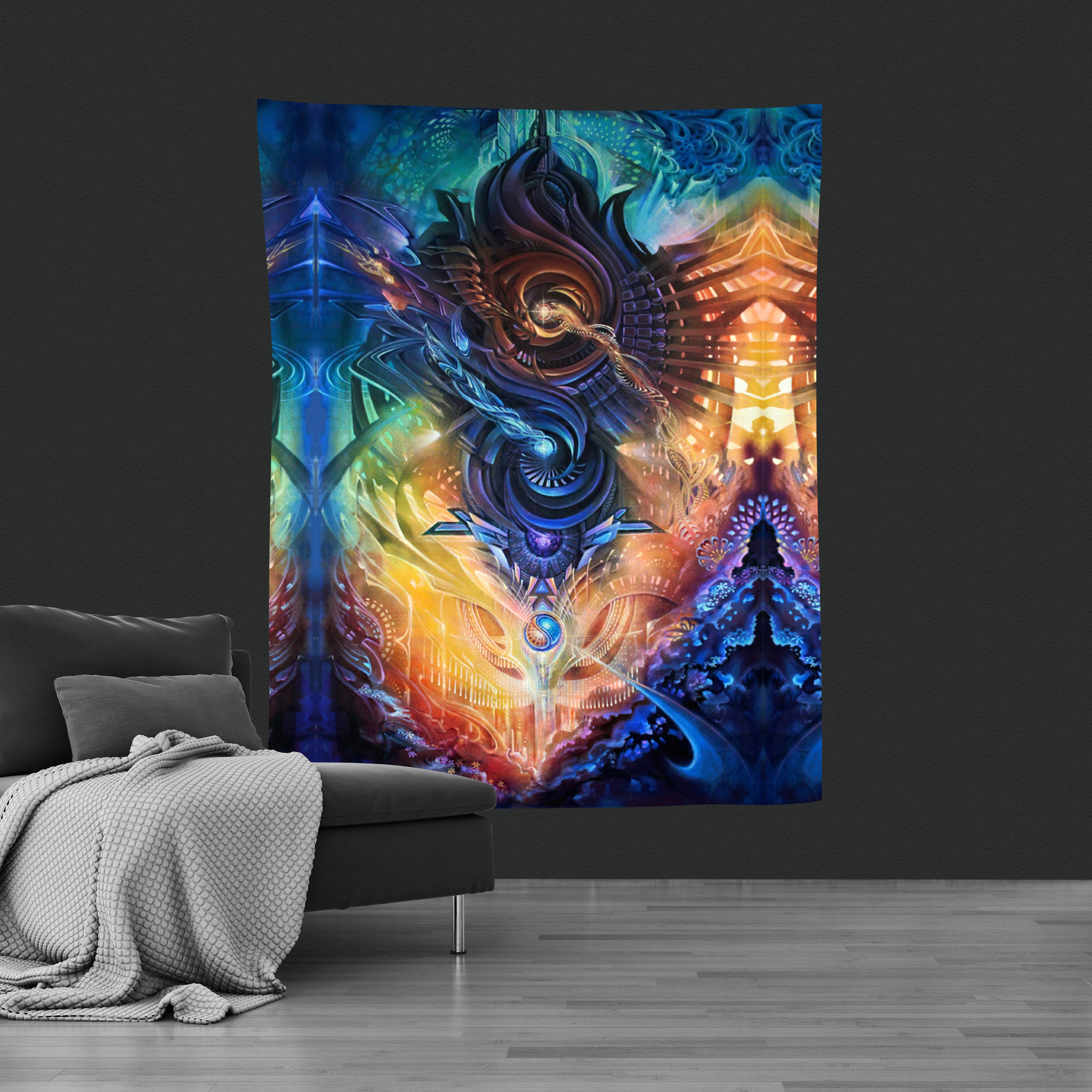 Psychedelic Tapestry Festival Tapestry Visionary Art Etsy Australia