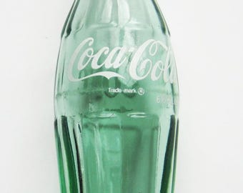 Vintage Coca Cola Soda 6.5 Oz Glass Bottle Clear 1960s No Cap Midcentury Empty Good Condition Clean Nice