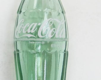 Vintage Coca Cola Soda 6.5 Oz Glass Bottle Clear 1960s No Cap Midcentury Empty Good Condition Clean Nice