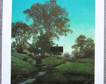 Maxfield Parrish EVENING Poster HIGH QUALITY Print 30" x 22" Reproduction NewUnframed Landscape Brown & Bigelow Calendar Art