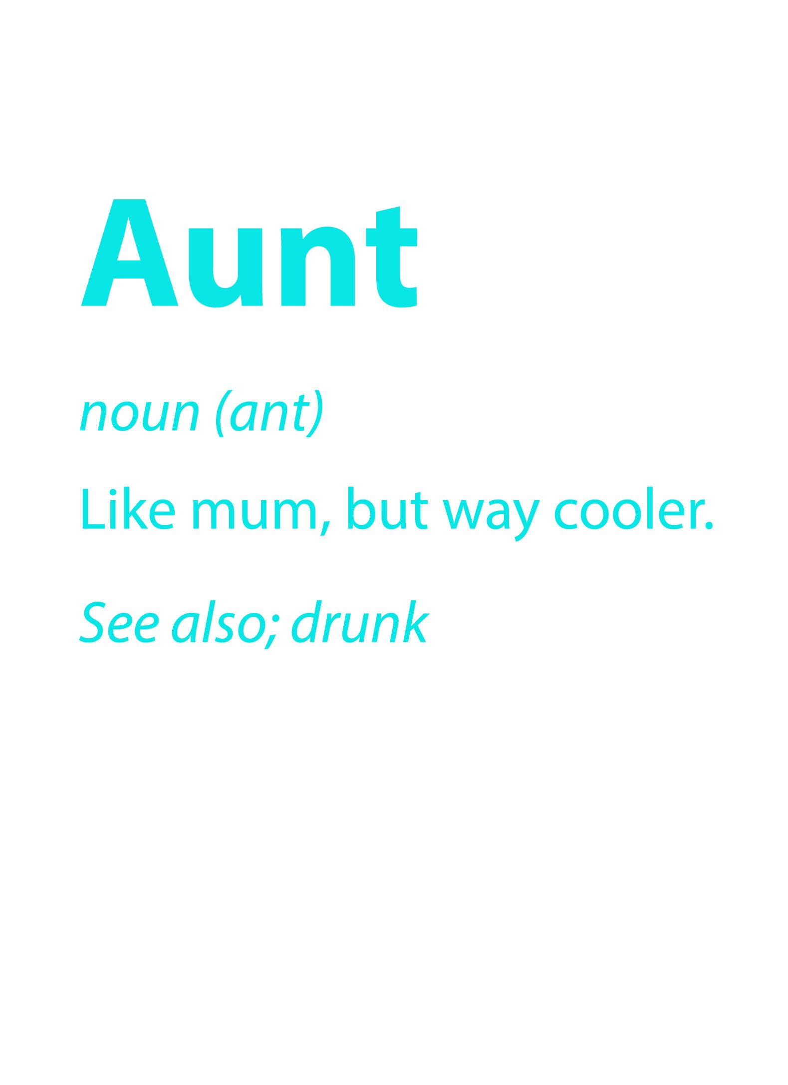 Aunt DEFINITION Drunk Card Funny Humour Birthday Card C701 Etsy