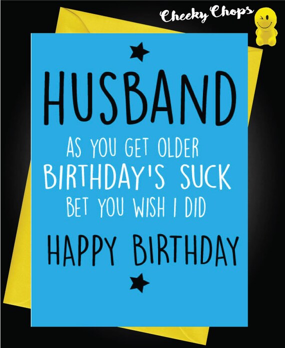 Items similar to Funny Happy Birthday Husband Wife Card Novelty Comedy ...