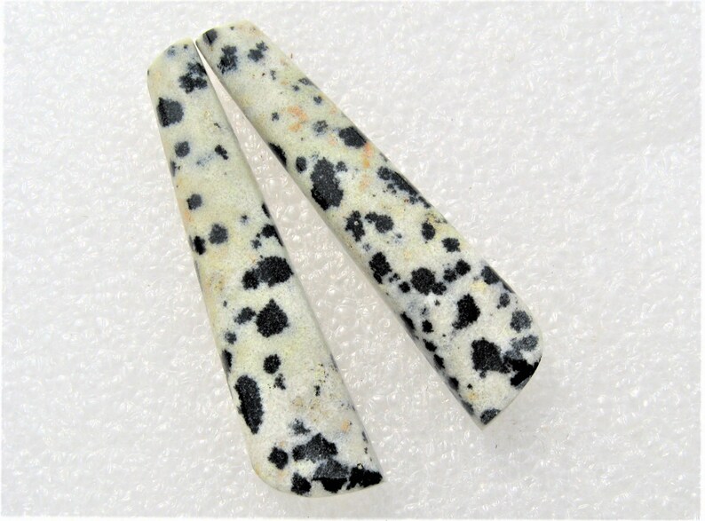 Dalmatian Jasper designer cut matched earring cabochons