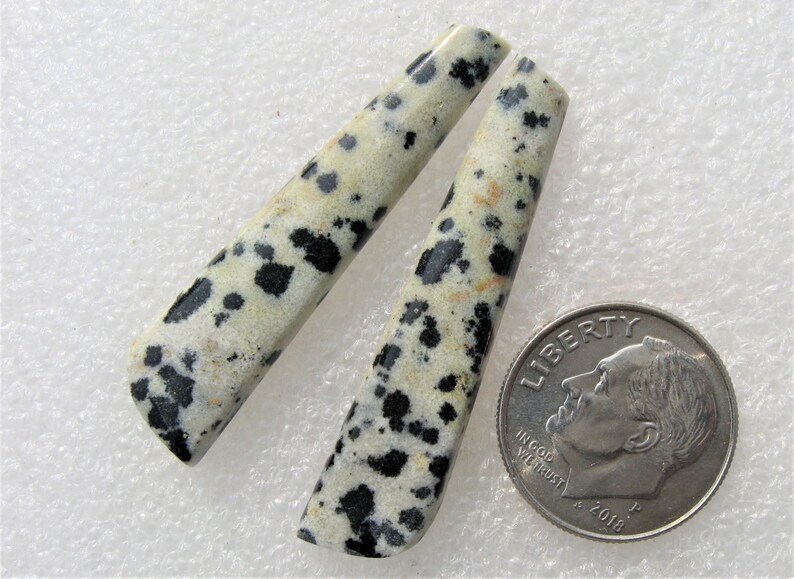 Dalmatian Jasper designer cut matched earring cabochons