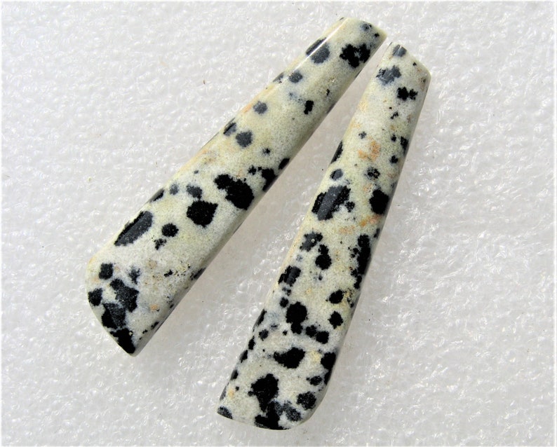 Dalmatian Jasper designer cut matched earring cabochons