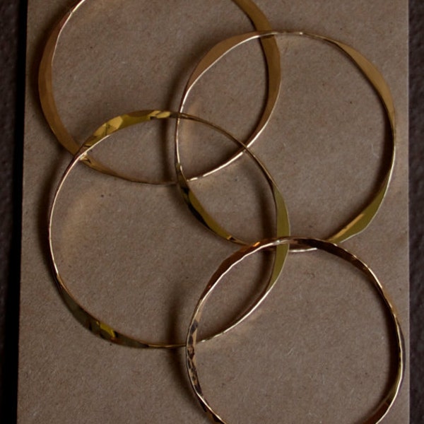 Thin Gold Filled Hammered Bangle