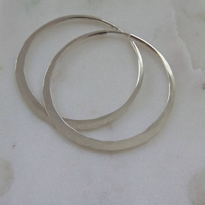 Hammered Sterling Silver Hoop Earrings