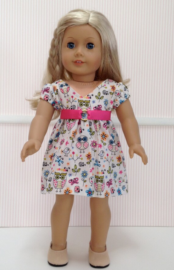 Items similar to American Girl Doll Clothes - Owl Print Dress on Etsy