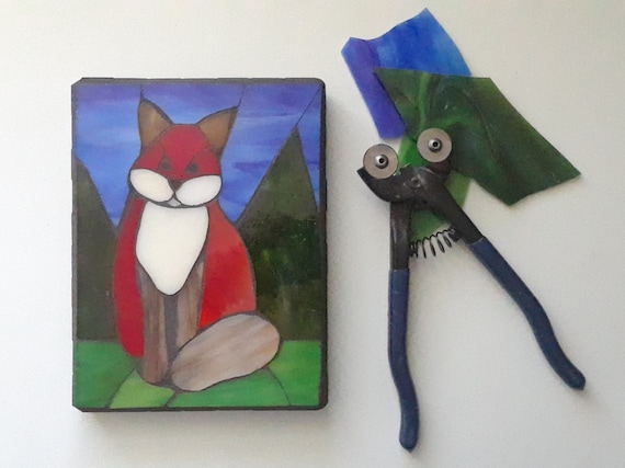 Folk Art Anne with an E Mosaic Wall Art About 6x8 inches Wall Hanging Fan Art Stained Glass on Wood Panel Original Artwork