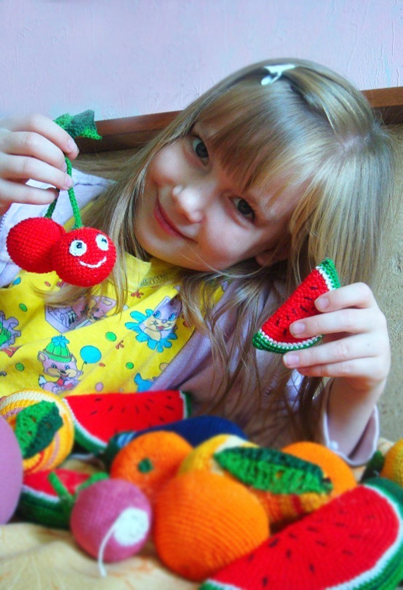 Set of 6 Сrochet Fruit Vegan Toys for Baby Veggie Baby | Etsy