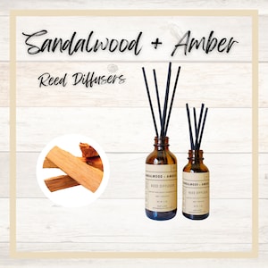 Sandalwood + Amber Reed Diffuser | Home Diffuser | Fragrance Diffuser | Oil Diffuser | Room Diffuser | Home Fragrance