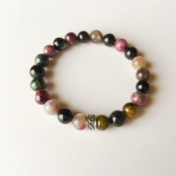 Genuine MultiColored Tourmaline Bracelet 4mm Tourmaline 6mm Etsy