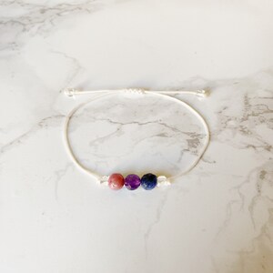 Aquarius Mix - Adjustable Nylon Wish Bracelet | Reiki-Charged Wish Bracelet | Adjustable Wish Anklet | Gemstone Healing Bracelet