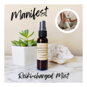 Manifest 2 oz Meditation Mist | Healing Mists | 2 oz Mists | Reiki-Charged Mists | Meditation Mist | Aromatherapy | Home Decor
