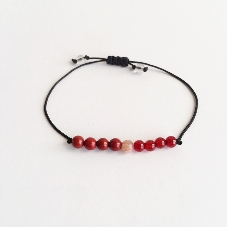 Red Jasper Friendship Bracelet Sunstone Chakra diffuser Bracelet Sacral Chakra ~ Choose a String Color ~ Carnelian