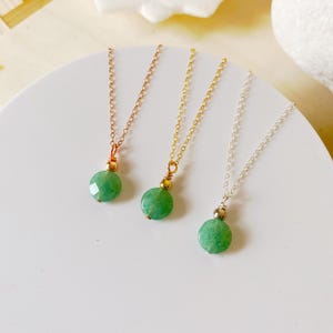 Lucky Aventurine Pendant Necklace, Same Day Ship, Birthday Gift, Gifts for Her, Minimalist Jewelry, Minimalist Necklace, Bridesmaid Gift