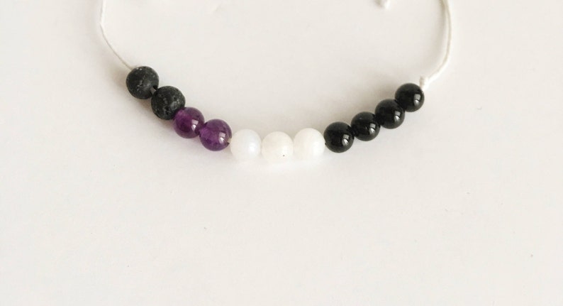 Moonstone Protection Choose a String Color Adjustable Hemp Hemp diffuser Wish Bracelet ~ Amethyst Black Onyx Intention Bracelet