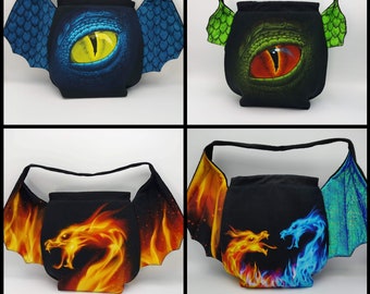 Dragon Ears/Wing Bag large, variation on the earsbag, drawstring bag for knitting, crochet or anything you like
