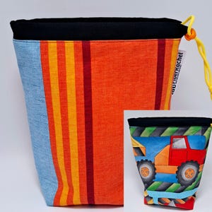 MEDIUM Twofer, wendbare Projekttasche, Wendetasche für Stricker oder Häkler, komplett gefüttert mit Kordelzug.