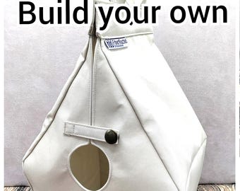 Personal Birdhouse Project bag for knitters or crocheters, fully line. Build your own  Birdhouse bag, select basic bag set up from menu.