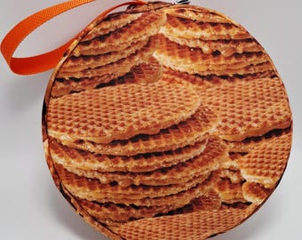 Stroopwafel bag, a Project Bag for knitting, crochet, or whatever you like