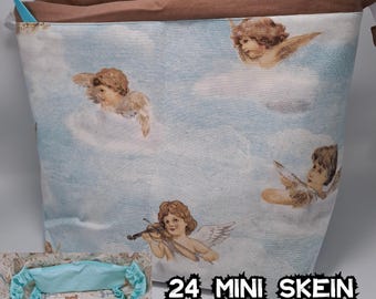 Advent Calendar bag, 24 Mini skein MOP Bag: Multicolor Organizer Project Bag. Large bag for projects with multiple colors.