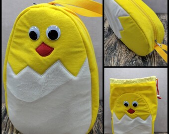 Chick in Egg bag, a Project Bag for knitting, crochet, or whatever you like