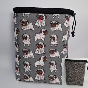 GROSSE Twofer, wendbare Projekttasche, Wendetasche für Stricker oder Häkler, komplett gefüttert mit Kordelzug.