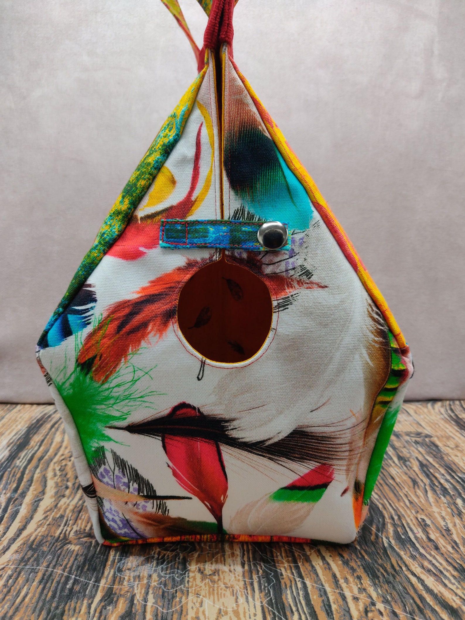 Bird themed Birdhouse Project bag for knitters or crocheters Etsy