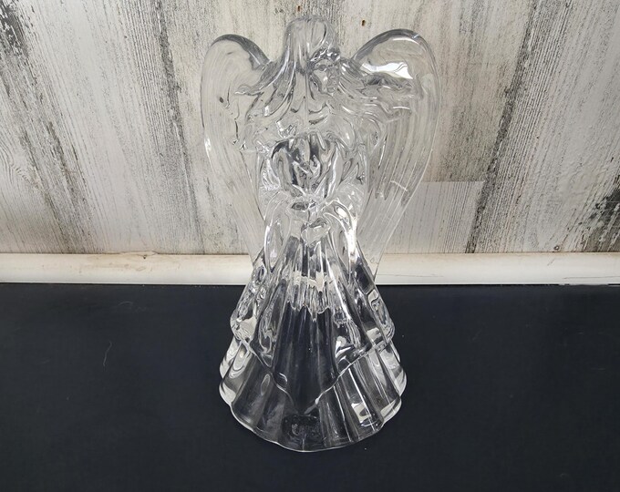 DePlomb Lead Crystal Standing Angel Taper Candleholder