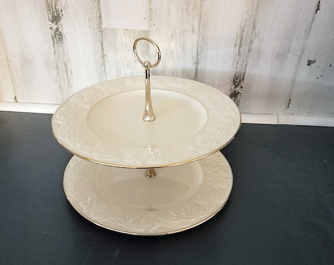 Lenox "Fruit of Life" 2 Tier Serving Tray
