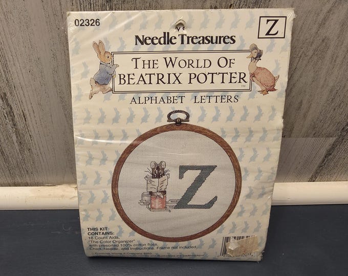 Needle Treasures The World of Beatrix Potter Alphabet Letters "Z" Cross Stitch Kit