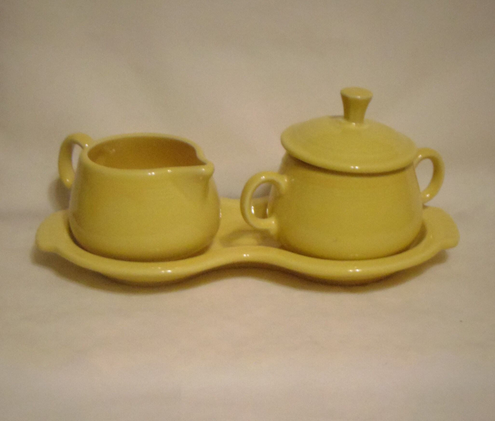 4 Piece Yellow Fiesta Cream & Sugar Set