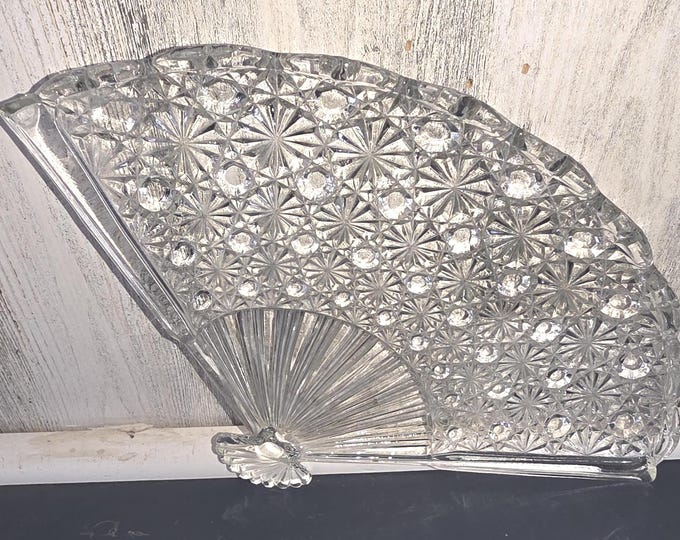 Daisy and Button Glass Fan Shaped Vanity Tray