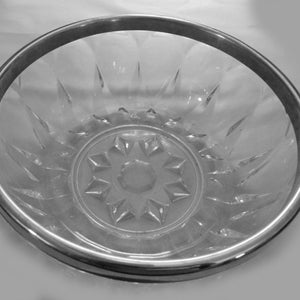 Italian Glass Bowl with Silver Ring