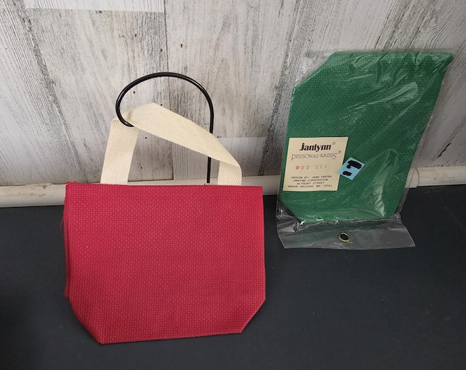 2 Janlynn Mini Totes in Christmas Green and Red