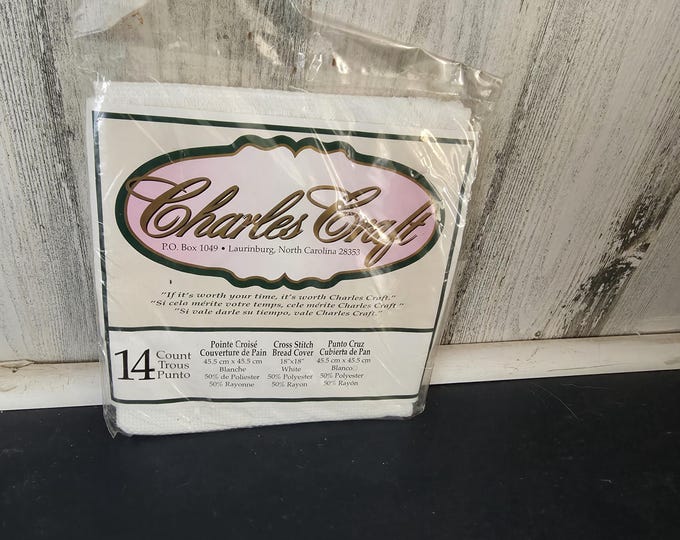 Charles Craft Cross Stitch Bread Cover Fabric-White