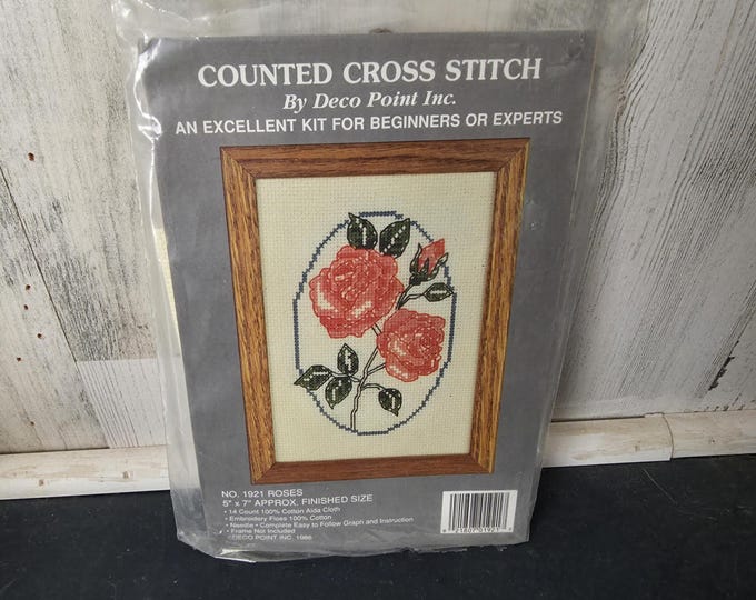 Counted Cross Stitch Kit Roses by Deco Point